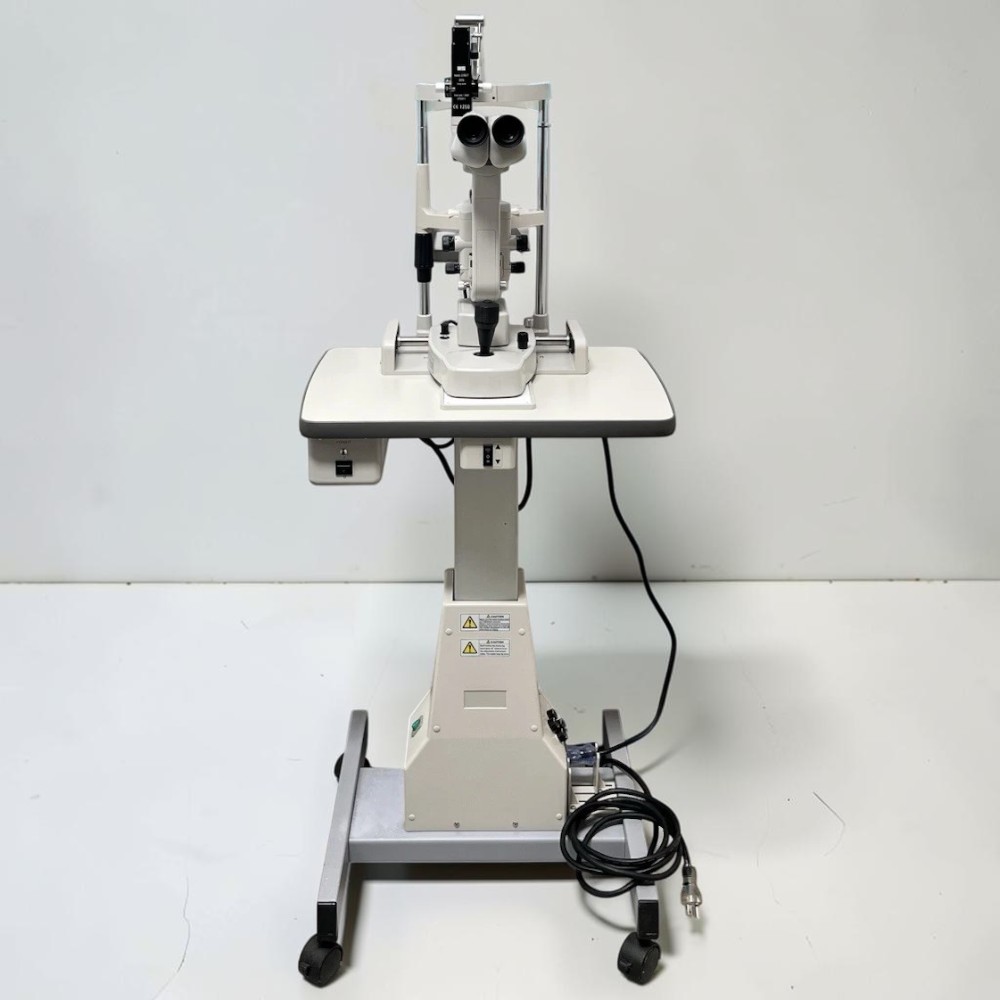 Topcon SL-D2 Slit Lamp w/ Haag Streit 870 Tonometer, Electric Table - Used 1 Topcon SL-D2 Slit Lamp w/ Haag Streit 870 Tonometer, Electric Table - Used