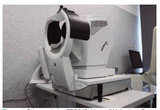 ZEISS IOLMaster - 700 - Refurbished 5 Zeiss IOLMaster 700 refurbished — biometer on instrument table in clinic