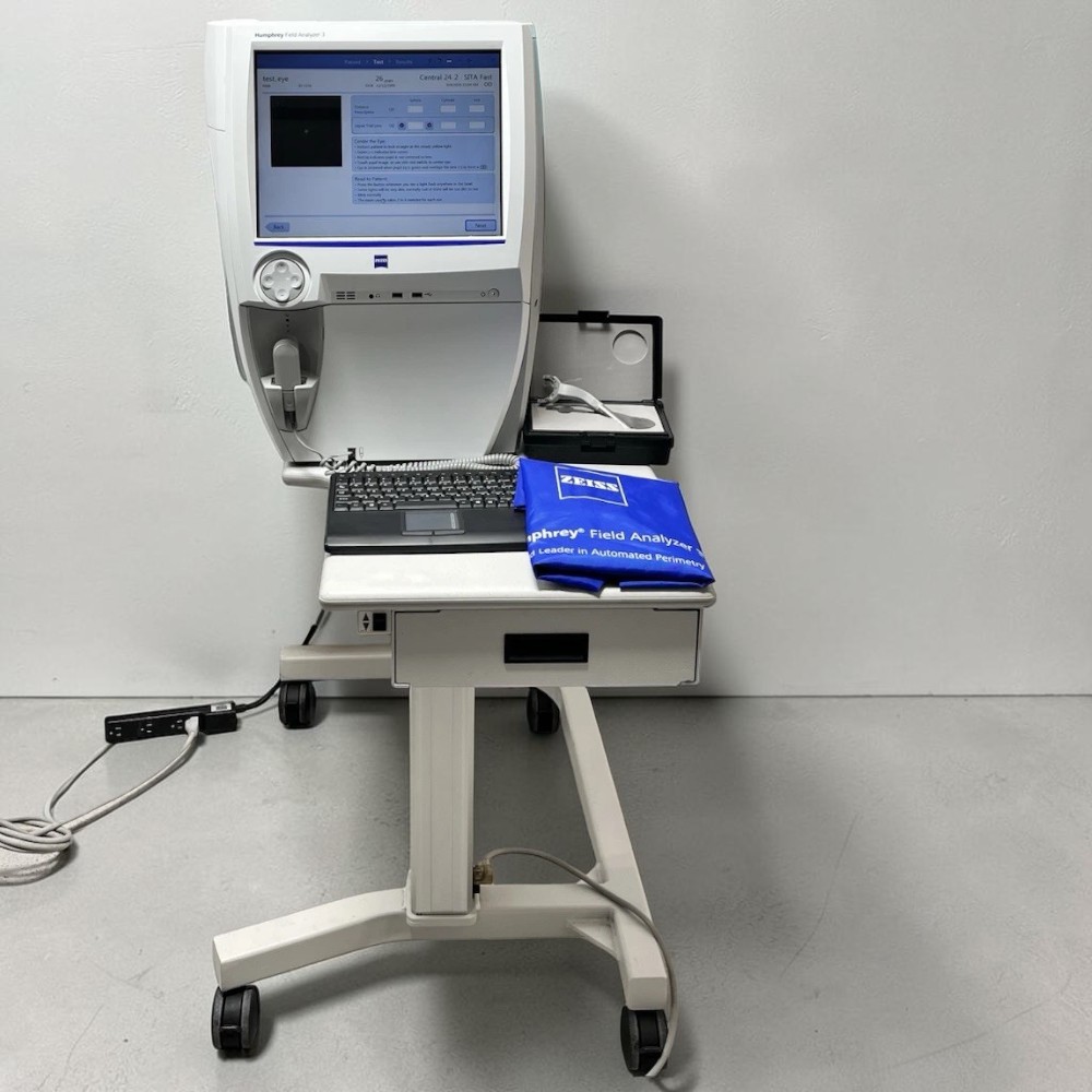 Zeiss Humphrey Field Analyzer 3 860 Visual Field w/ Electric Table, Trial Lens - Used 1 Zeiss Humphrey Field Analyzer 3 860 Visual Field w/ Electric Table, Trial Lens - Used