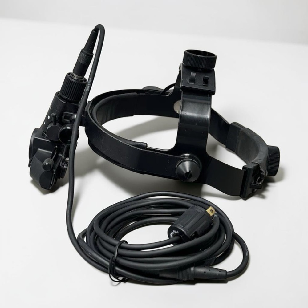 Heine Omega 150 Wired Indirect Binocular Ophthalmoscope BIO - Used 2 Heine Omega 150 Wired BIO headset side view with EN-30 stand cable - Used