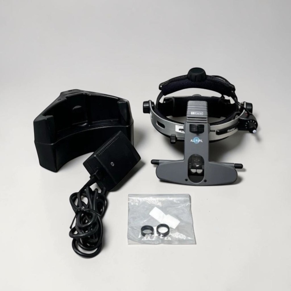 Keeler Allpupil II LED Wireless Binocular Indirect Ophthalmoscope BIO - Used 10 Keeler Allpupil II LED Wireless BIO used — front view headset