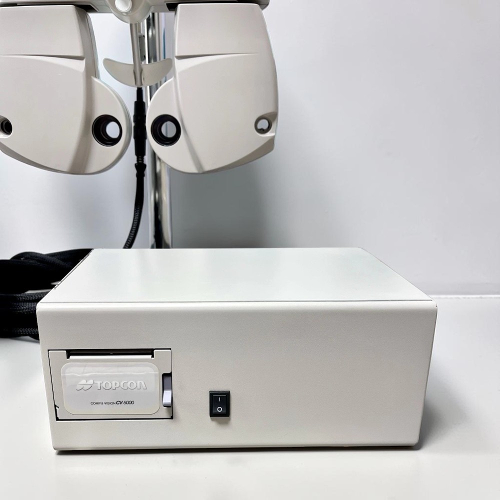 Topcon CV-5000 Digital Phoropter w/ KB-50s Control Box, PS-Unit - Used 2 Topcon CV-5000 used — phoropter head front view