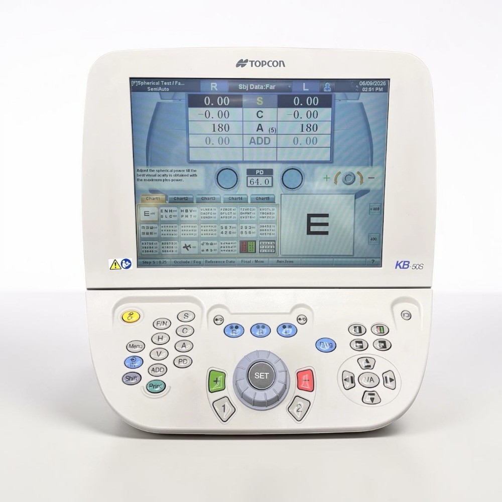 Topcon CV-5000 Digital Phoropter w/ KB-50s Control Box, PS-Unit - Used 3 Topcon CV-5000 used — KB-50S color touchscreen controller