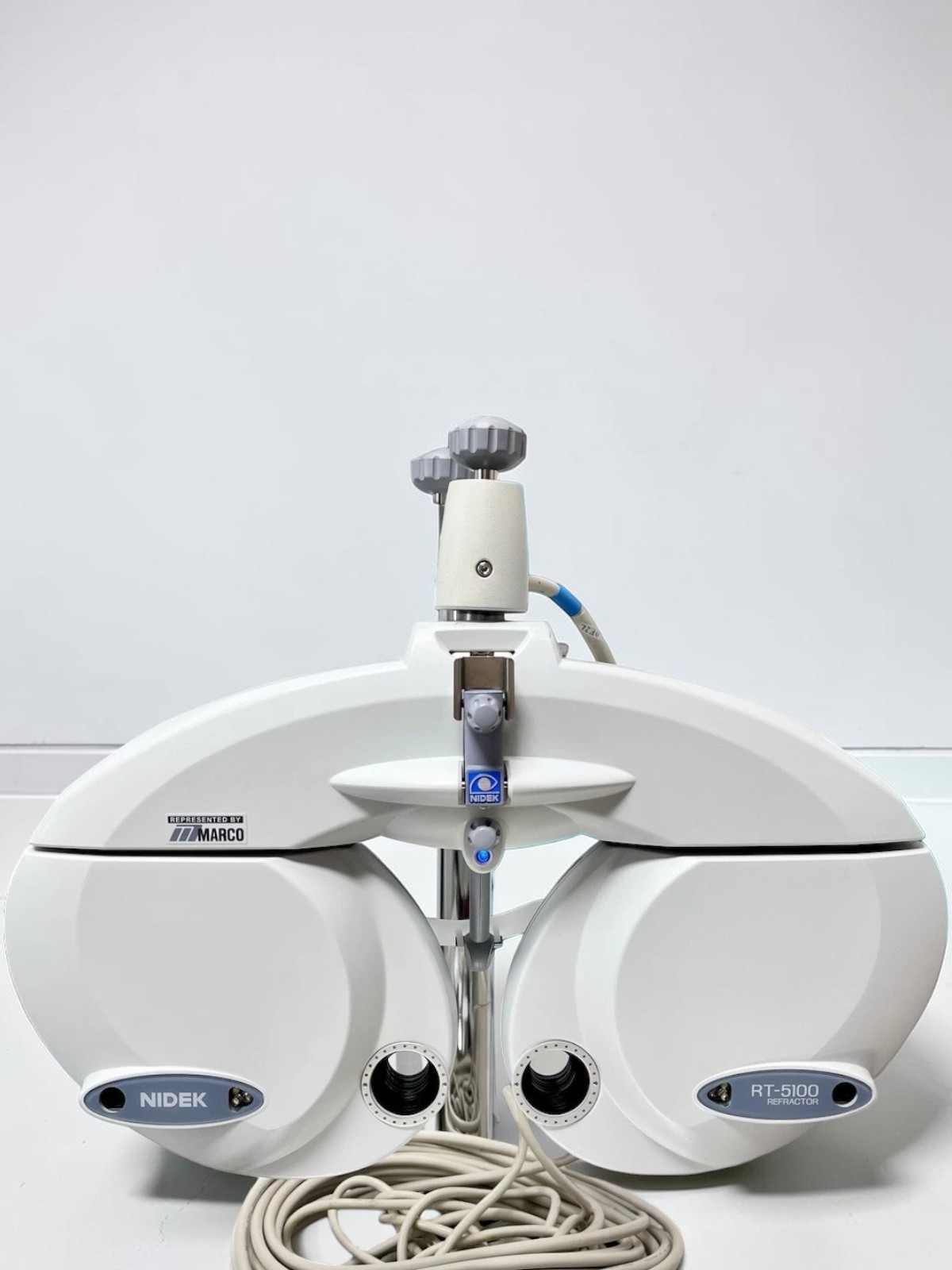Nidek RT-5100 Auto Phoropter Refractor w/ Nidek SC-1600 Acuity Chart - Used 6 Nidek RT-5100 used — console and dial detail