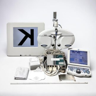 Nidek RT-5100 auto phoropter used with SC-1600 LCD acuity chart — full refraction package