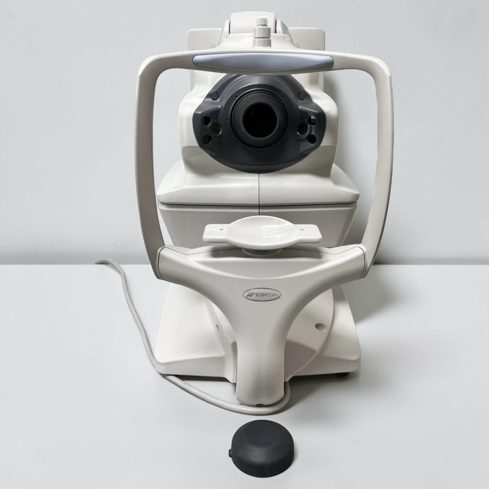 Topcon TRC-NW400 Non-Mydriatic Retinal Camera - Used 10 Topcon TRC-NW400 used — patient side with chin rest and objective lens