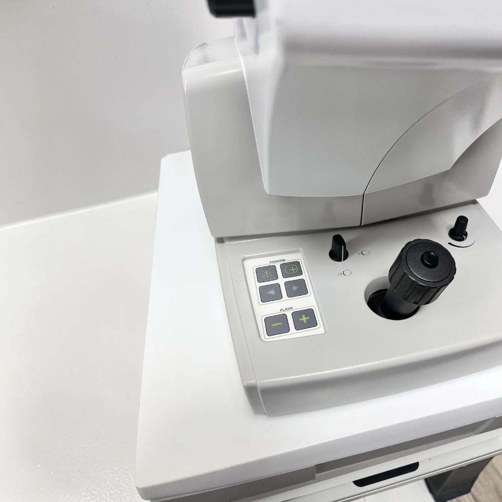 Zeiss Visucam 224 Non-Mydriatic Fundus Camera w/ Electric Table - Used 5 Zeiss Visucam 224 used — close-up of the control panel buttons and alignment joystick